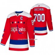 Camiseta Hockey Washington Capitals Alexander Ovechkin 700 Goals Alterno Autentico Rojo