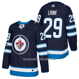 Camiseta Hockey Winnipeg Jets 29 Patrik Laine Autentico Primera 2018 Azul