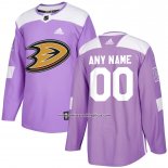 Camiseta Hockey Anaheim Ducks Personalizada Violeta