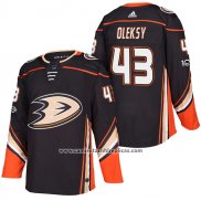 Camiseta Hockey Anaheim Ducks Steve Oleksy Primera Autentico 43 2018 Negro