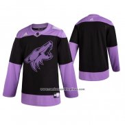 Camiseta Hockey Arizona Coyotes 2019 Fights Cancer Negro