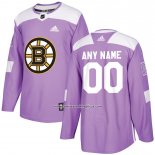 Camiseta Hockey Boston Bruins Segunda Personalizada Violeta