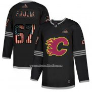 Camiseta Hockey Calgary Flames Frolik 2020 USA Flag Negro