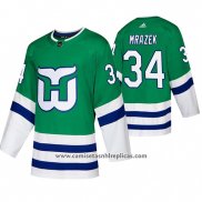 Camiseta Hockey Carolina Hurricanes Petr Mrazek Whalers Night Verde