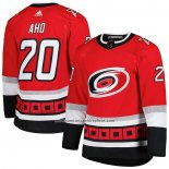 Camiseta Hockey Carolina Hurricanes Sebastian Aho 25th Anniversary Autentico Rojo