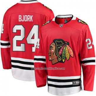 Camiseta Hockey Chicago Blackhawks Anders Bjork Primera Breakaway Rojo