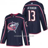 Camiseta Hockey Columbus Blue Jackets 13 Cam Atkinson Autentico Primera 2018 Azul