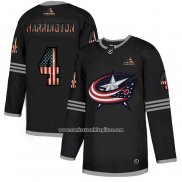 Camiseta Hockey Columbus Blue Jackets Harrington 2020 USA Flag Negro