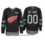 Camiseta Hockey Detroit Red Wings Personalizada Negro