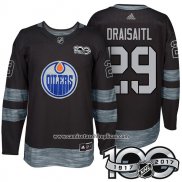 Camiseta Hockey Edmonton Oilers 29 Leon Draisaitl 2017 Centennial Limited Negro