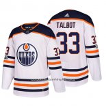 Camiseta Hockey Edmonton Oilers 33 Cam Talbot 2018 Blanco