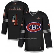 Camiseta Hockey Montreal Canadiens Jean Beliveau 2020 USA Flag Negro