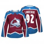 Camiseta Hockey Mujer Colorado Avalanche 92 Gabriel Landeskog Autentico Jugador Maroon