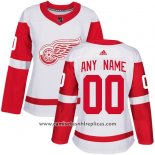 Camiseta Hockey Mujer Detroit Red Wings Segunda Personalizada Blanco