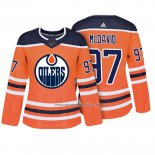 Camiseta Hockey Mujer Edmonton Oilers 97 Connor Mcdavid Autentico Jugador Naranja