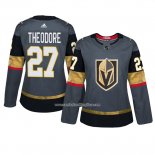 Camiseta Hockey Mujer Vegas Golden Knights 27 Shea Theodore Primera Adizero Gris