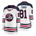 Camiseta Hockey Mujer Winnipeg Jets Kyle Connor Heritage Fanatics Breakaway Blanco