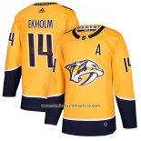 Camiseta Hockey Nashville Predators 14 Mattias Ekholm Primera 2018 Amarillo