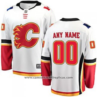 Camiseta Hockey Nino Calgary Flames 2018 Personalizada Blanco