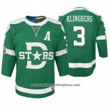 Camiseta Hockey Nino Dallas Stars John Klingberg Replica Jugador 2020 Winter Classic Verde