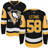 Camiseta Hockey Nino Pittsburgh Penguins 58 Kris Letang Negro 50 Anniversary Primera Premier