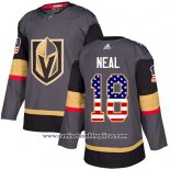 Camiseta Hockey Nino Vegas Golden Knights 18 James Neal Gris Primera Autentico USA Flag Stitched