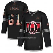 Camiseta Hockey Ottawa Senators Mark Stone 2020 USA Flag Negro