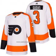 Camiseta Hockey Philadelphia Flyers 3 Radko Gudas Autentico Segunda 2018 Blanco