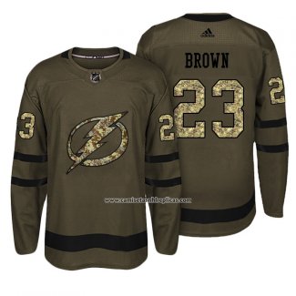 Camiseta Hockey Tampa Bay Lightning 23 J.t. Brown Verde Militar