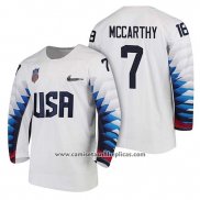 Camiseta Hockey USA John Mccarthy 2018 Olympic Blanco