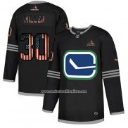 Camiseta Hockey Vancouver Canucks Ryan Miller 2020 USA Flag Negro