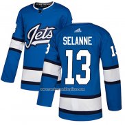 Camiseta Hockey Winnipeg Jets 13 Teemu Selanne Alterno Autentico Azul