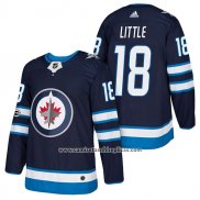 Camiseta Hockey Winnipeg Jets 18 Bryan Little Autentico Primera 2018 Azul