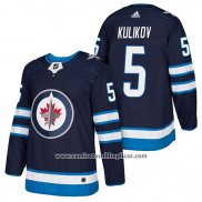 Camiseta Hockey Winnipeg Jets Dmitry Kulikov Azul 2018 Autentico Primera