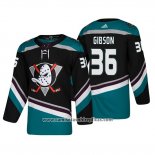 Camiseta Hockey Anaheim Ducks John Gibson Alternato 25th Aniversario Autentico Negro