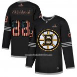 Camiseta Hockey Boston Bruins David Pastrnak 2020 USA Flag Negro