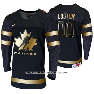 Camiseta Hockey Canada Personalizada 2020 IIHF World Junior Championship Golden Edition Limited Negro