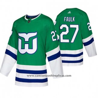 Camiseta Hockey Carolina Hurricanes Justin Faulk Whalers Night Verde