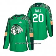 Camiseta Hockey Chicago Blackhawks Brandon Saad 2018 St. Patrick's Day Verde