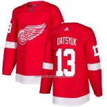 Camiseta Hockey Detroit Red Wings 13 Pavel Datsyuk Primera Autentico Rojo