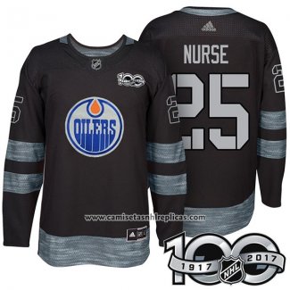 Camiseta Hockey Edmonton Oilers 25 Darnell Nurse 2017 Centennial Limited Negro