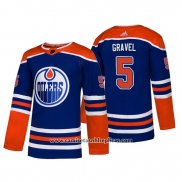 Camiseta Hockey Edmonton Oilers Kevin Gravel Alternato Autentico Azul