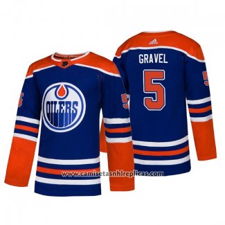 Camiseta Hockey Edmonton Oilers Kevin Gravel Alternato Autentico Azul