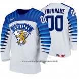 Camiseta Hockey Finlandia Personalizada Home 2020 IIHF World Championship Blanco