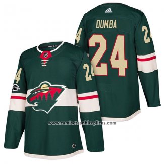 Camiseta Hockey Minnesota Wild 24 Matt Dumba Autentico Primera 2018 Verde