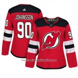 Camiseta Hockey Mujer New Jersey Devils 90 Marcus Johansson Adizero Jugador Primera Rojo