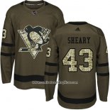 Camiseta Hockey Nino Pittsburgh Penguins 43 Conor Sheary Salute To Service 2018 Verde