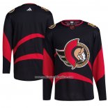 Camiseta Hockey Ottawa Senators Reverse Retro Autentico Blank Negro