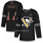 Camiseta Hockey Pittsburgh Penguins Bryan Rust2020 USA Flag Negro