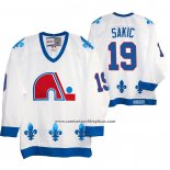 Camiseta Hockey Quebec Nordiques Joe Sakic Heritage Vintage Replica Blanco